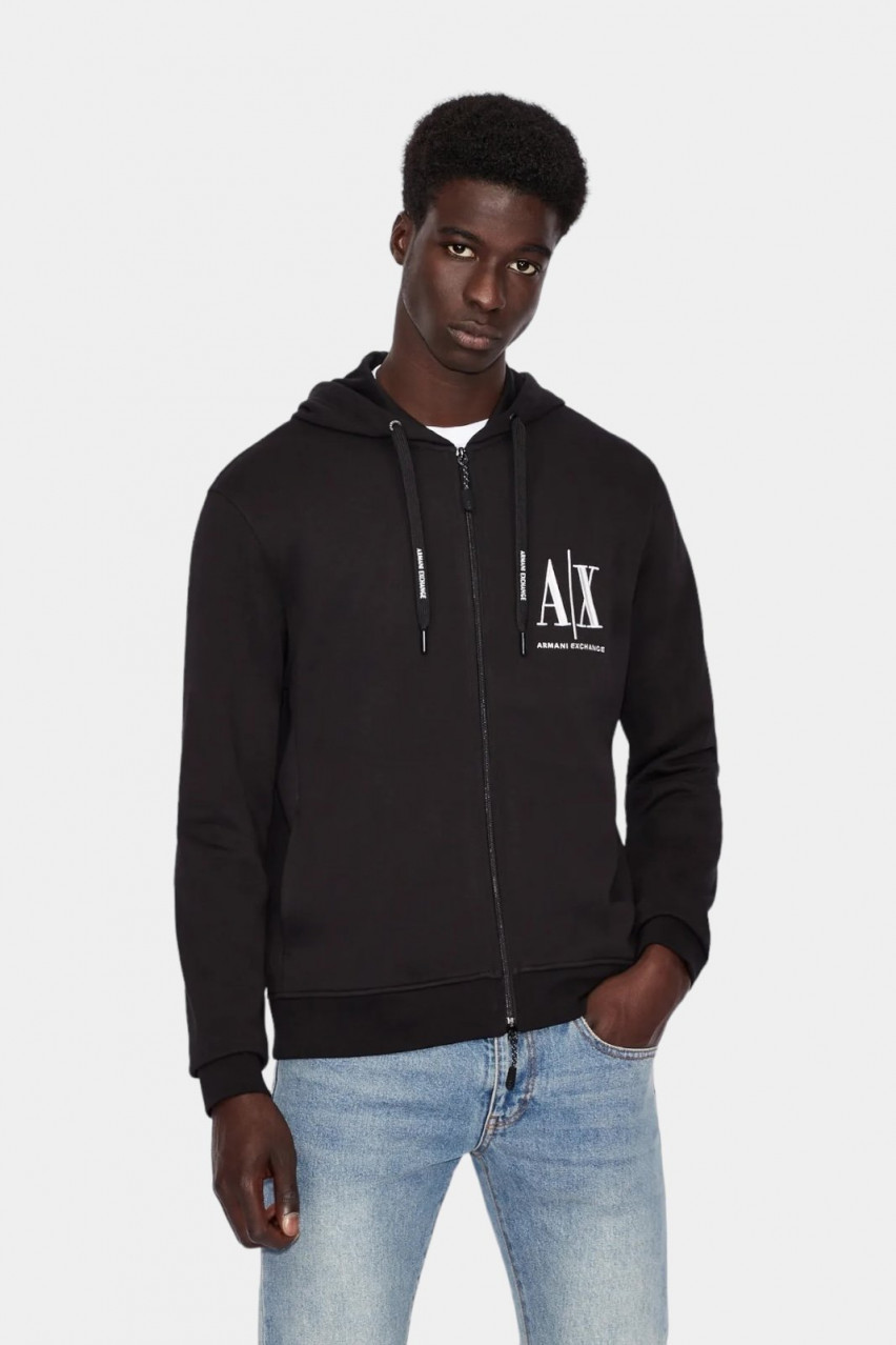 Чёрное худи long zip 8NZMPP ZJ1ZZ 1200 купить по выгодной